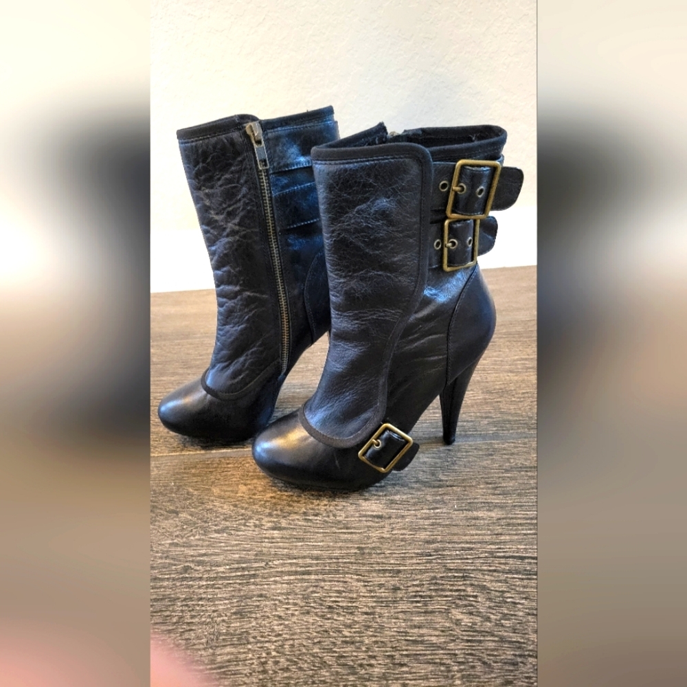 Aldo Black Buckle Woman's Steletto boots / Size 36 (5.5 US)
